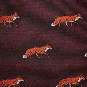 Dubarry Kavanagh Silk Fox Motif Tie in Merlot