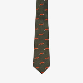 Dubarry Kavanagh Silk Fox Motif Tie in Olive