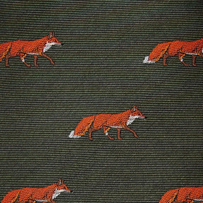 Dubarry Kavanagh Silk Fox Motif Tie in Olive