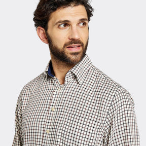 Dubarry Men's Connell Check Shirt in Ox Blood