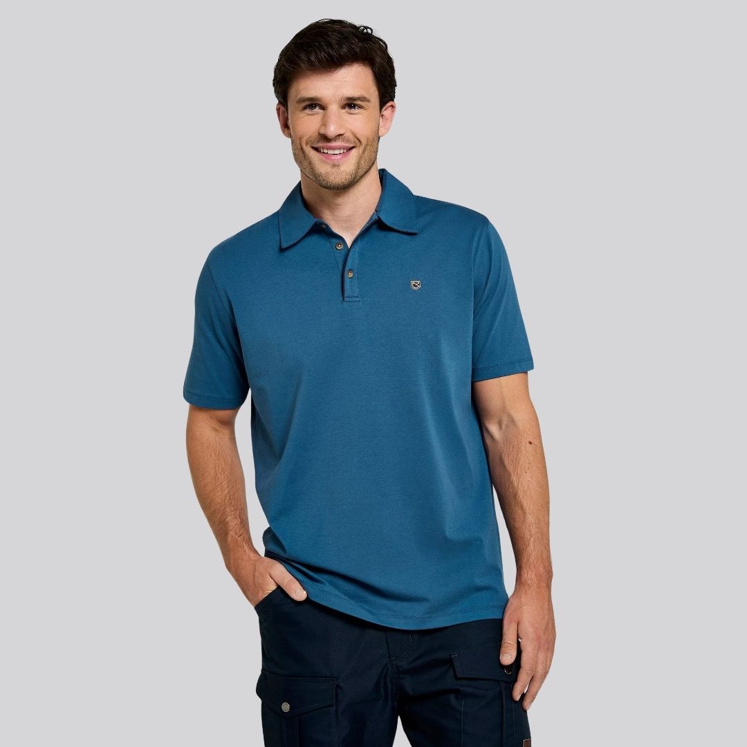 Dubarry Men's Kilmurray Three-Button Polo in Indigo