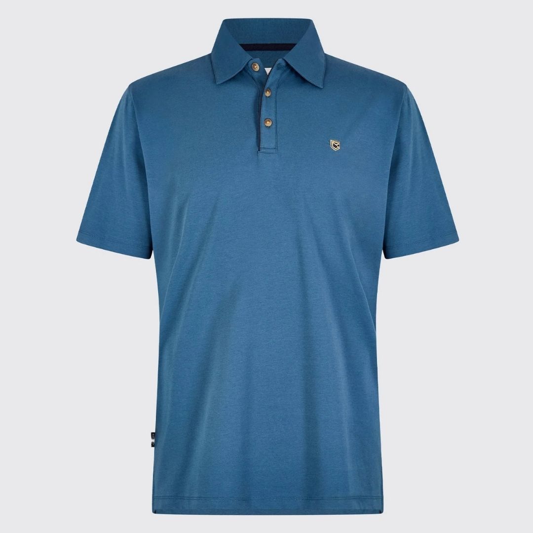 Dubarry Men's Kilmurray Three-Button Polo in Indigo