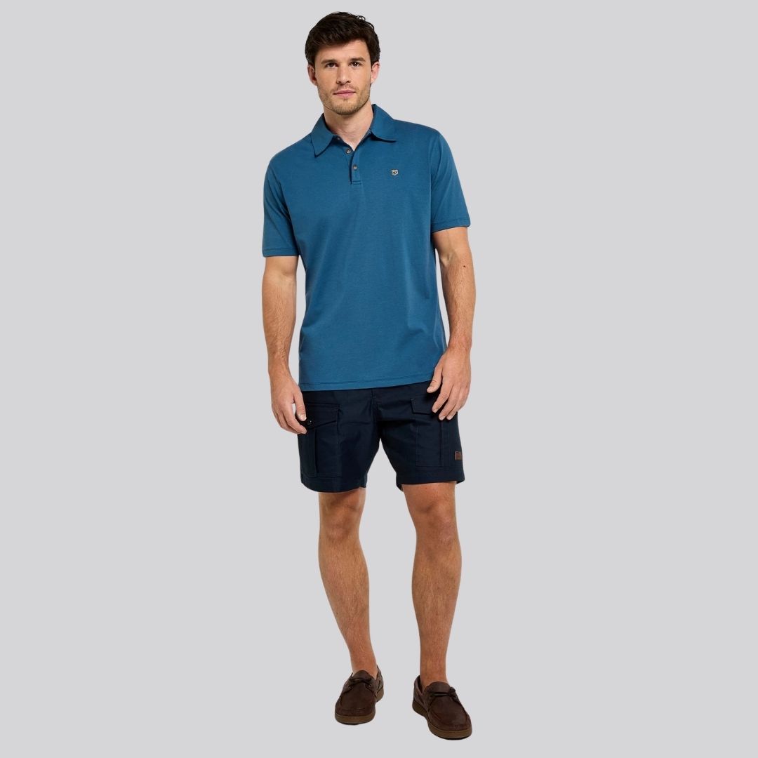 Dubarry Men's Kilmurray Three-Button Polo in Indigo