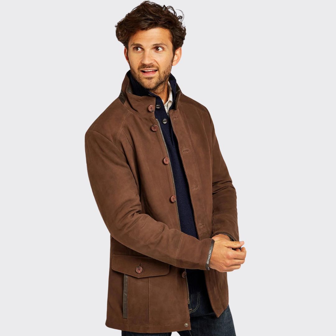 Dubarry Men's Moore Leather Jacket in Walnut