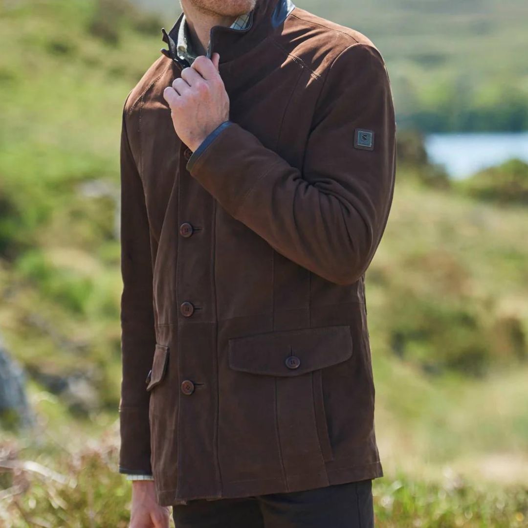 Dubarry Men's Moore Leather Jacket in Walnut