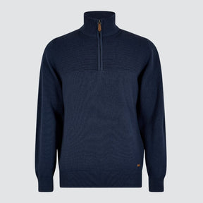 Dubarry Men's Spillane Zip Neck Knit in Navy