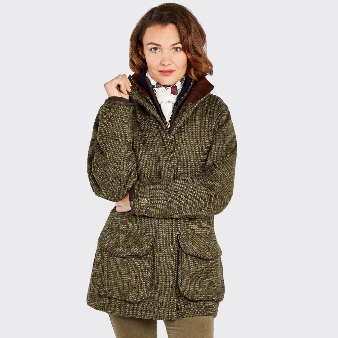 Dubarry Women's Ballynahinch Tweed Shooting Jacket in Heath