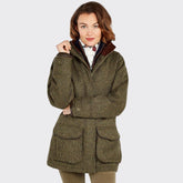 Dubarry Women's Ballynahinch Tweed Shooting Jacket in Heath
