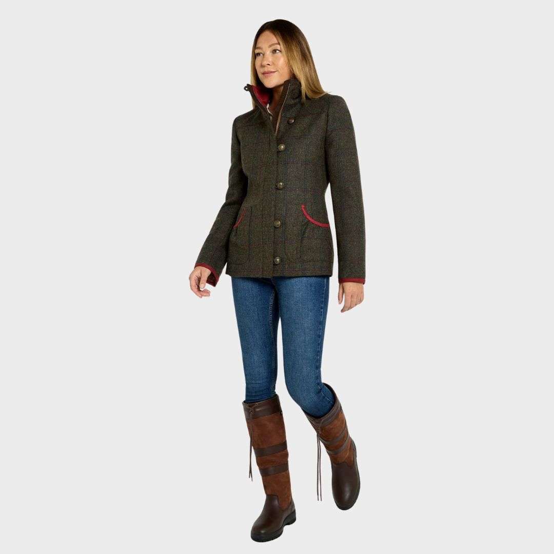 Dubarry Women's Bracken Tweed Jacket in Hemlock