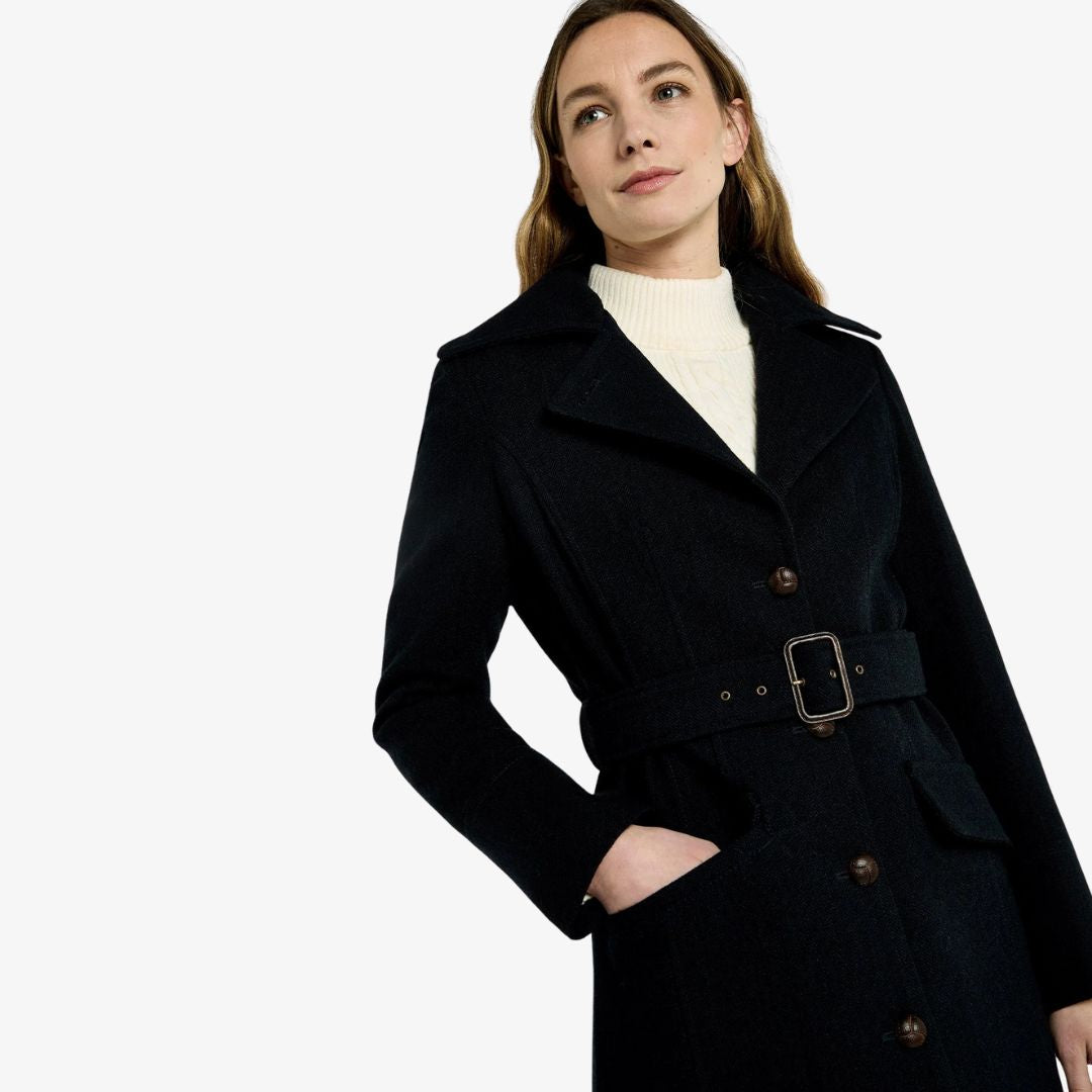 Dubarry Women's Brookvale Fitted Tweed Coat in French Navy