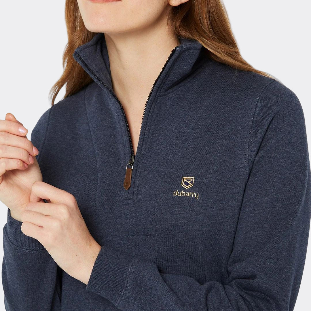 Navy blue pullover with Dubarry logo on a white background