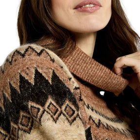 Dubarry Women's Delvin Fair Isle Pattern Jumper in Oat Multi