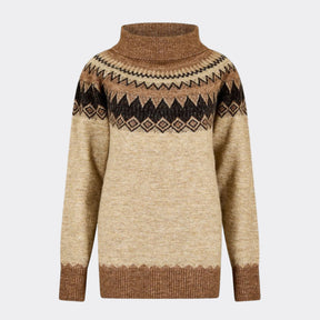 Dubarry Women's Delvin Fair Isle Pattern Jumper in Oat Multi