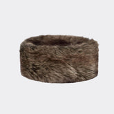 Brown fur headband on a white background