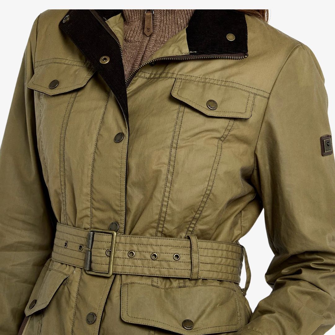 Dubarry Women's Gandon Wax Cotton Coat in Golden Khaki