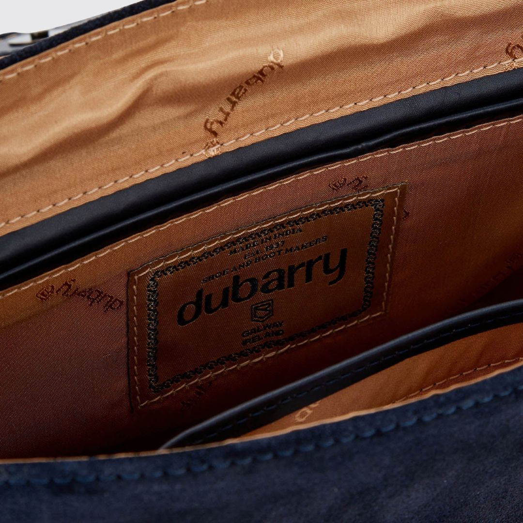 Close-up of a Dubarry bag with visible branding.