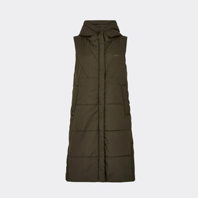 Brown puffer vest on a white background