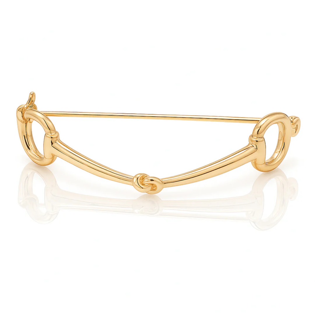 Equetech Snaffle Stock Pin Gold