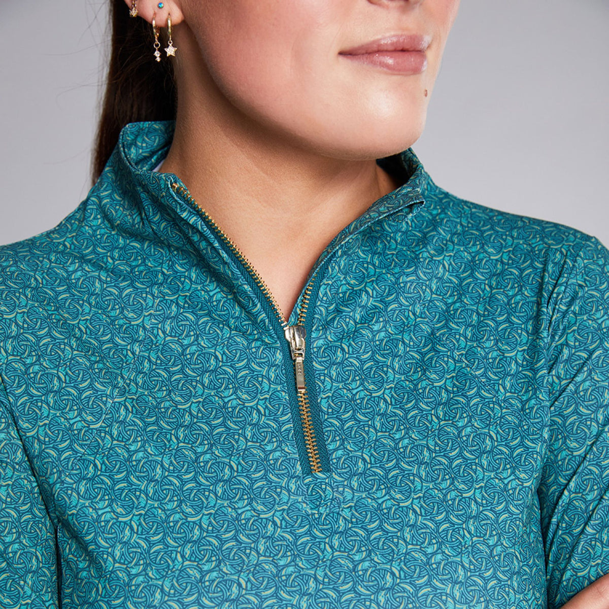 Equieire Women's Emma Signature Sunshirt in Green Equieire Print
