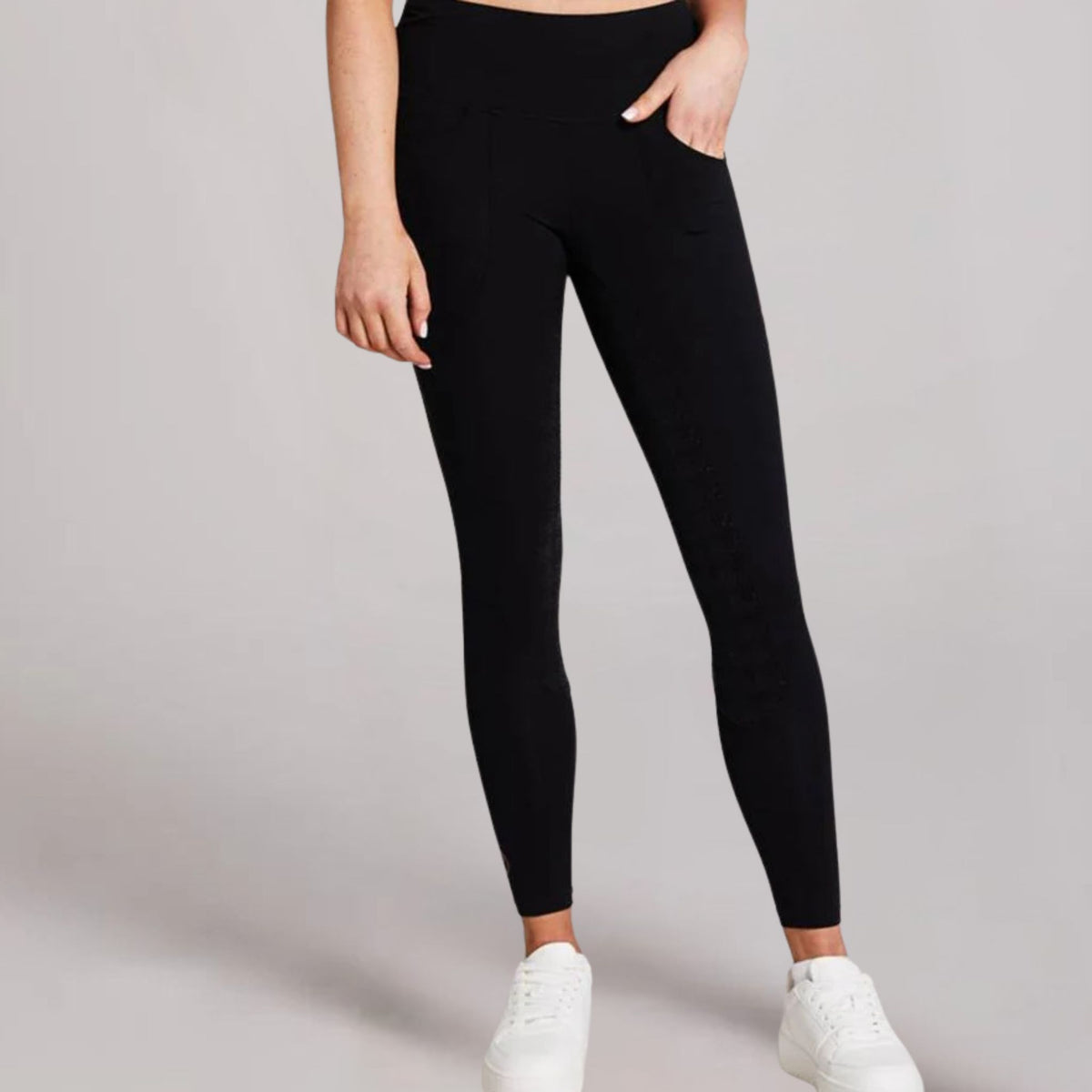 Equieire Women's Jessica 3/4 Grip Perform Riding Leggings in Black