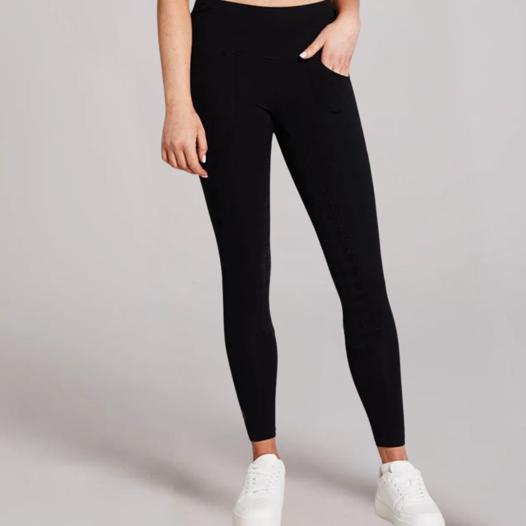 Equieire Women's Jessica 3/4 Grip Perform Riding Leggings in Black