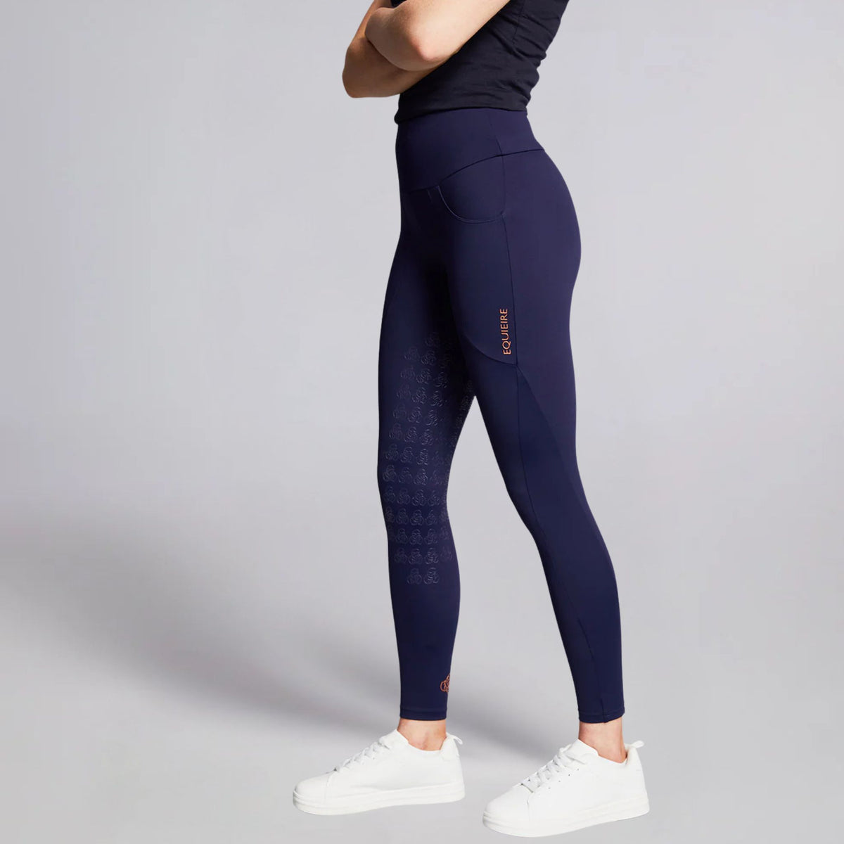 Equieire Women's Jessica 3/4 Grip Perform Riding Leggings in Navy