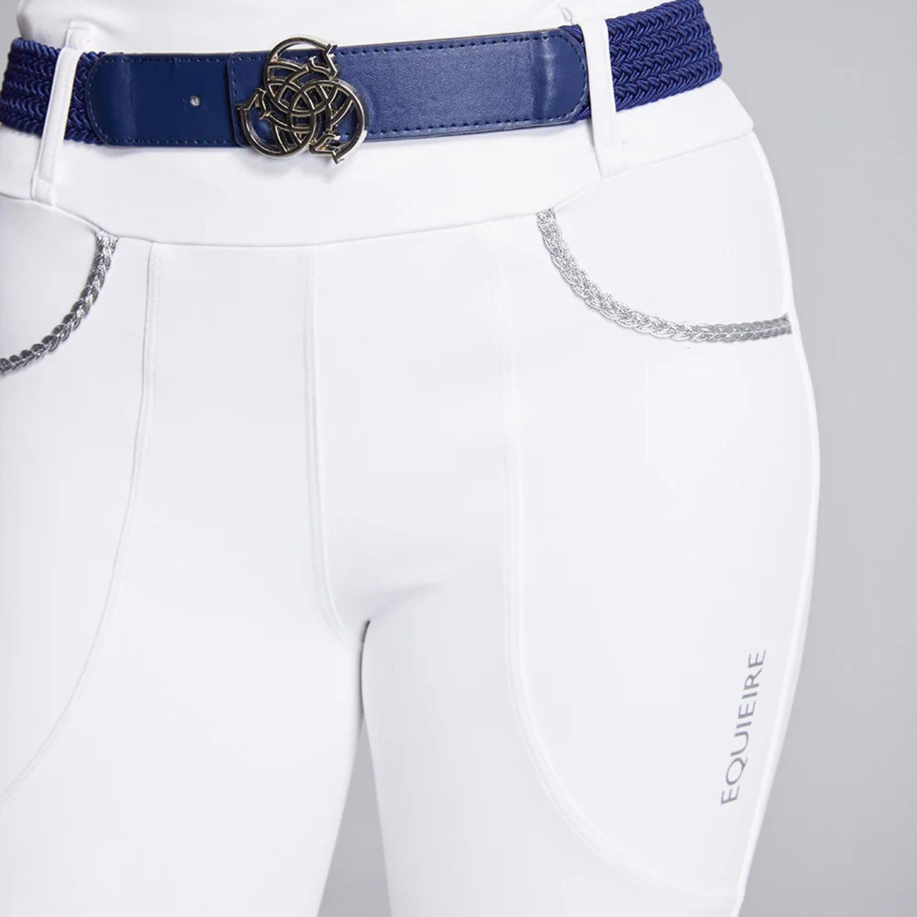 Equieire Women's Molly Knee-Grip Competition Riding Tights in White