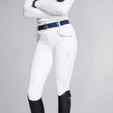 Equieire Women's Molly Knee-Grip Competition Riding Tights in White