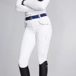 Equieire Women's Molly Knee-Grip Competition Riding Tights in White