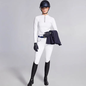 Equieire Women's Molly Knee-Grip Competition Riding Tights in White