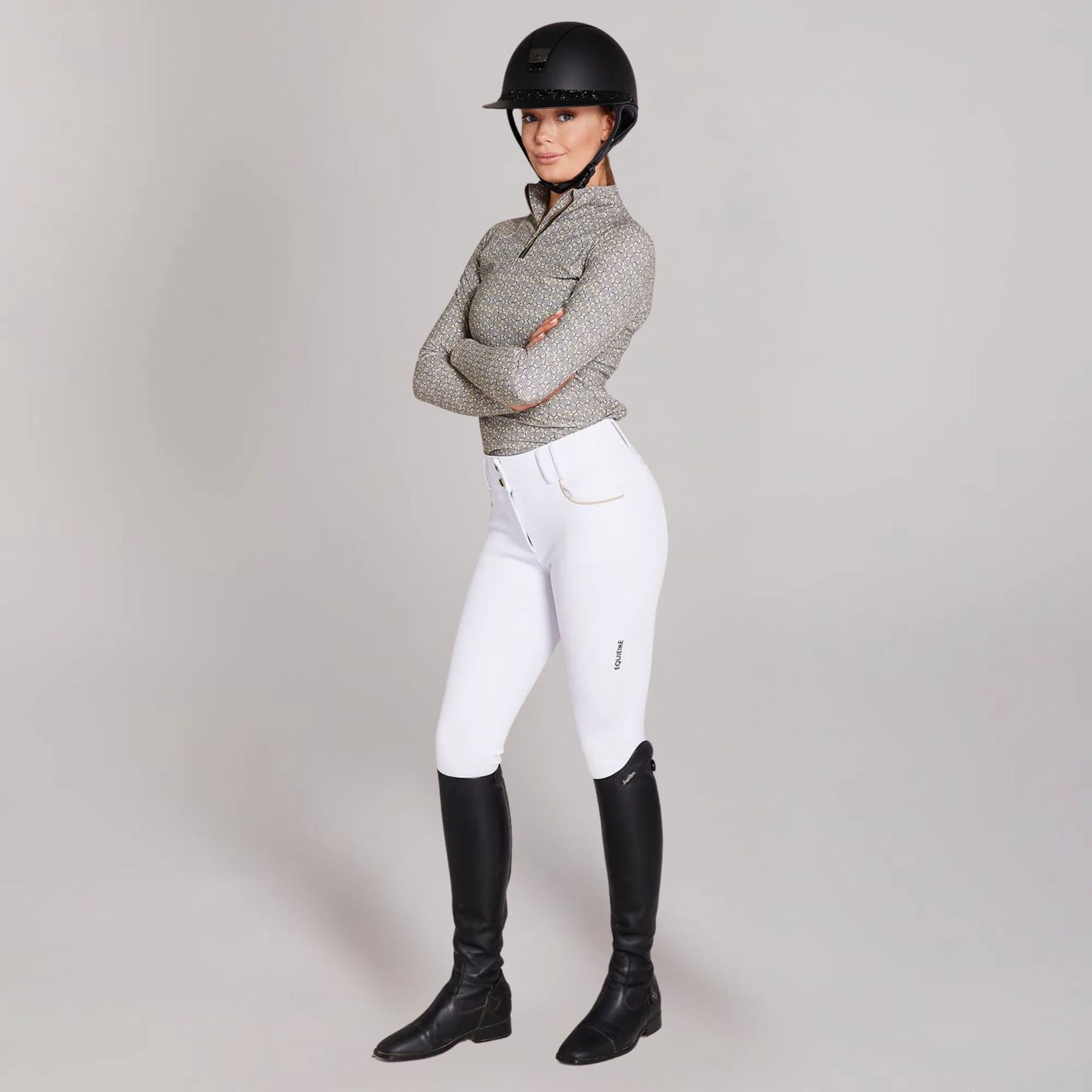 Equieire Women's Olivia Team Ireland Full-Seat Riding Breeches in White