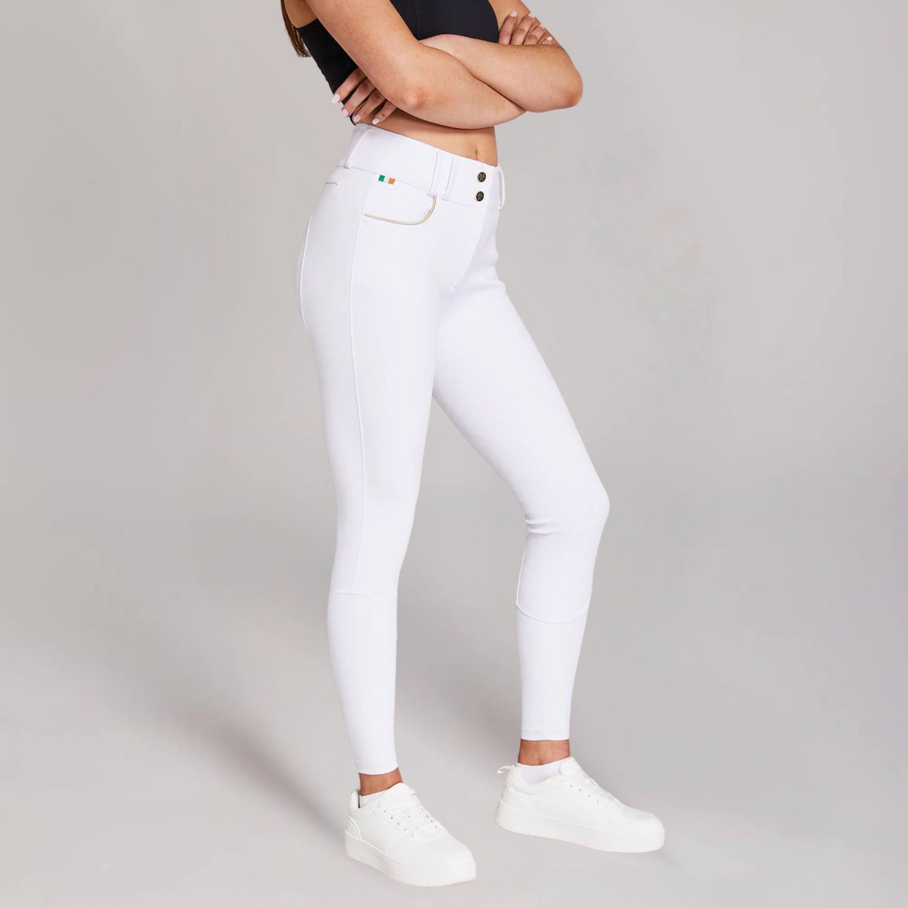 Equieire Women's Olivia Team Ireland Full-Seat Riding Breeches in White
