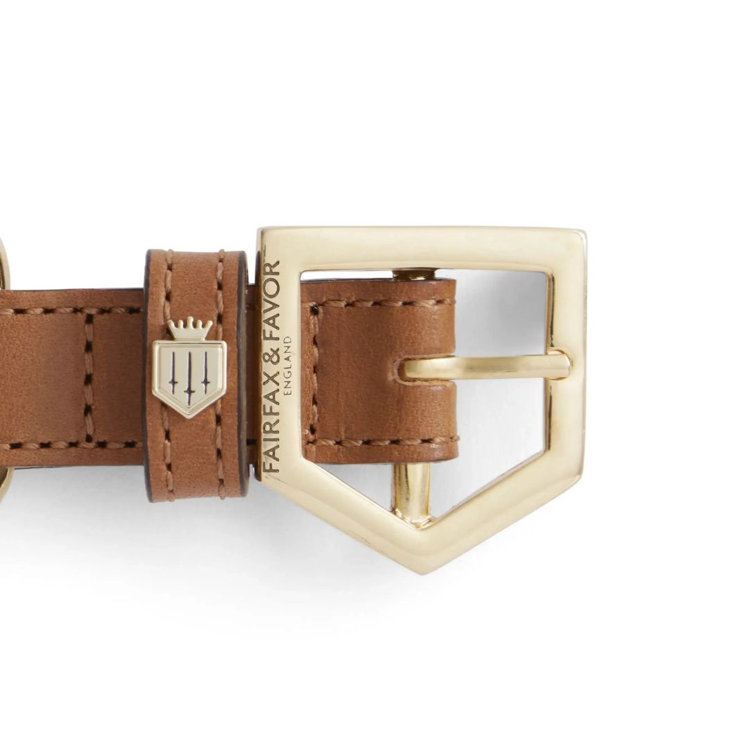 Fairfax & Favor Bakewell Leather Dog Collar in Tan