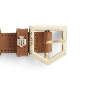 Fairfax & Favor Bakewell Leather Dog Collar in Tan