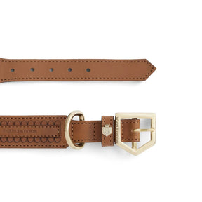 Fairfax & Favor Bakewell Leather Dog Collar in Tan