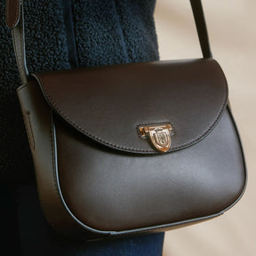 Fairfax & Favor Blenheim Leather Saddle Bag in Mahogany