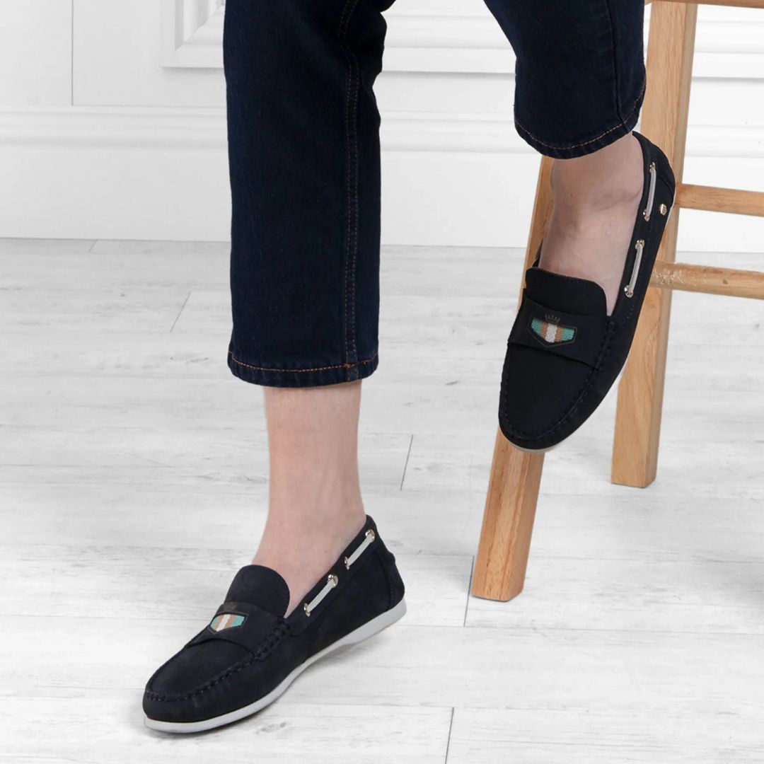Fairfax & Favor Boston Deck Shoes in Navy & Mint