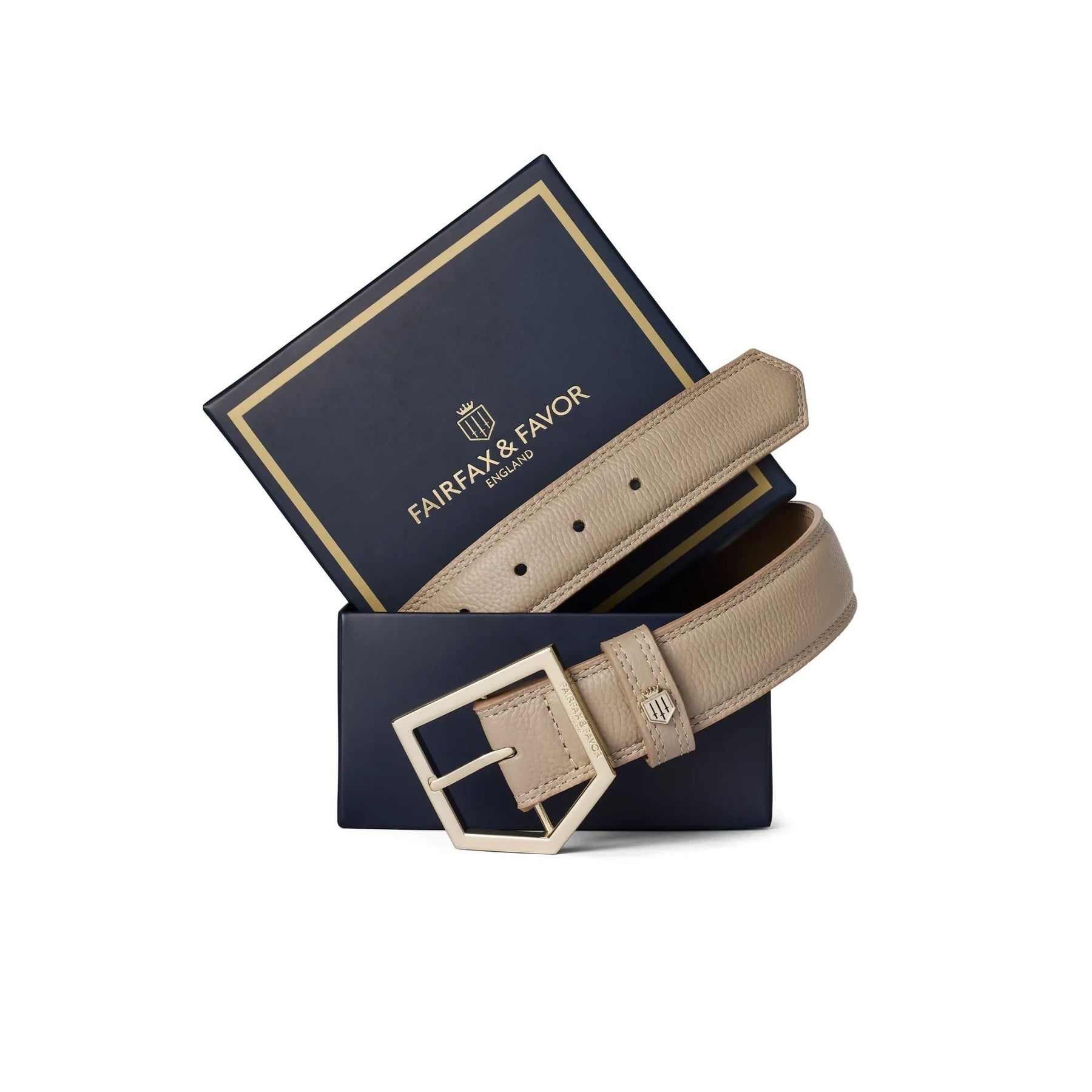 Fairfax & Favor Felbrigg Leather Belt in Stone