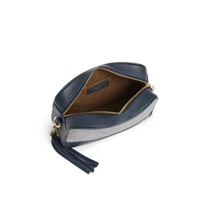 Fairfax & Favor Finsbury Crossbody Suede Handbag in Denim