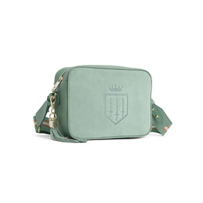 Fairfax & Favor Finsbury Crossbody Suede Handbag in Mint