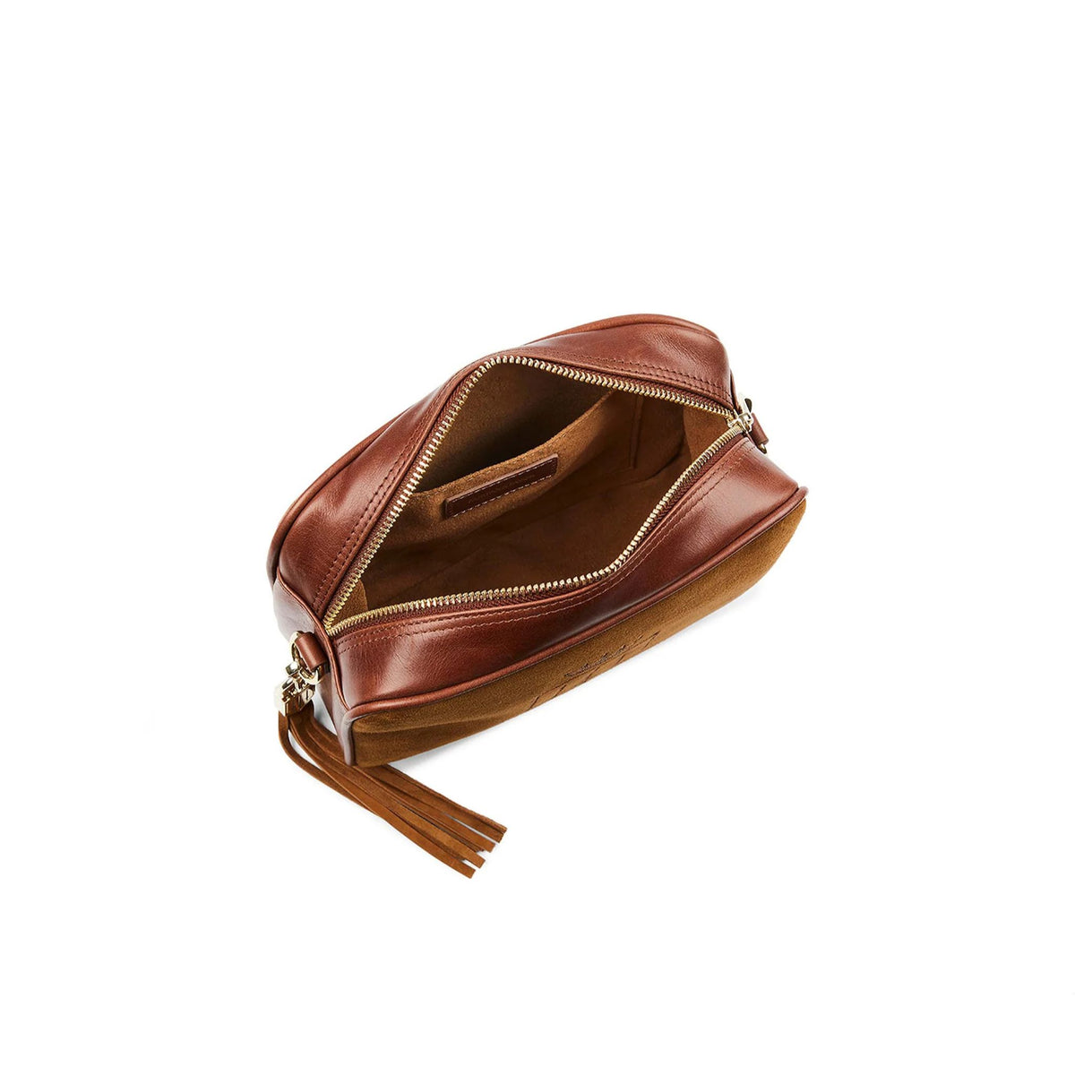 Fairfax & Favor Finsbury Crossbody Suede Handbag in Tan