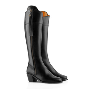 Fairfax & Favor Heeled Regina Leather Boot in Black