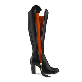 Fairfax & Favor High Heeled Regina Leather Boot in Black