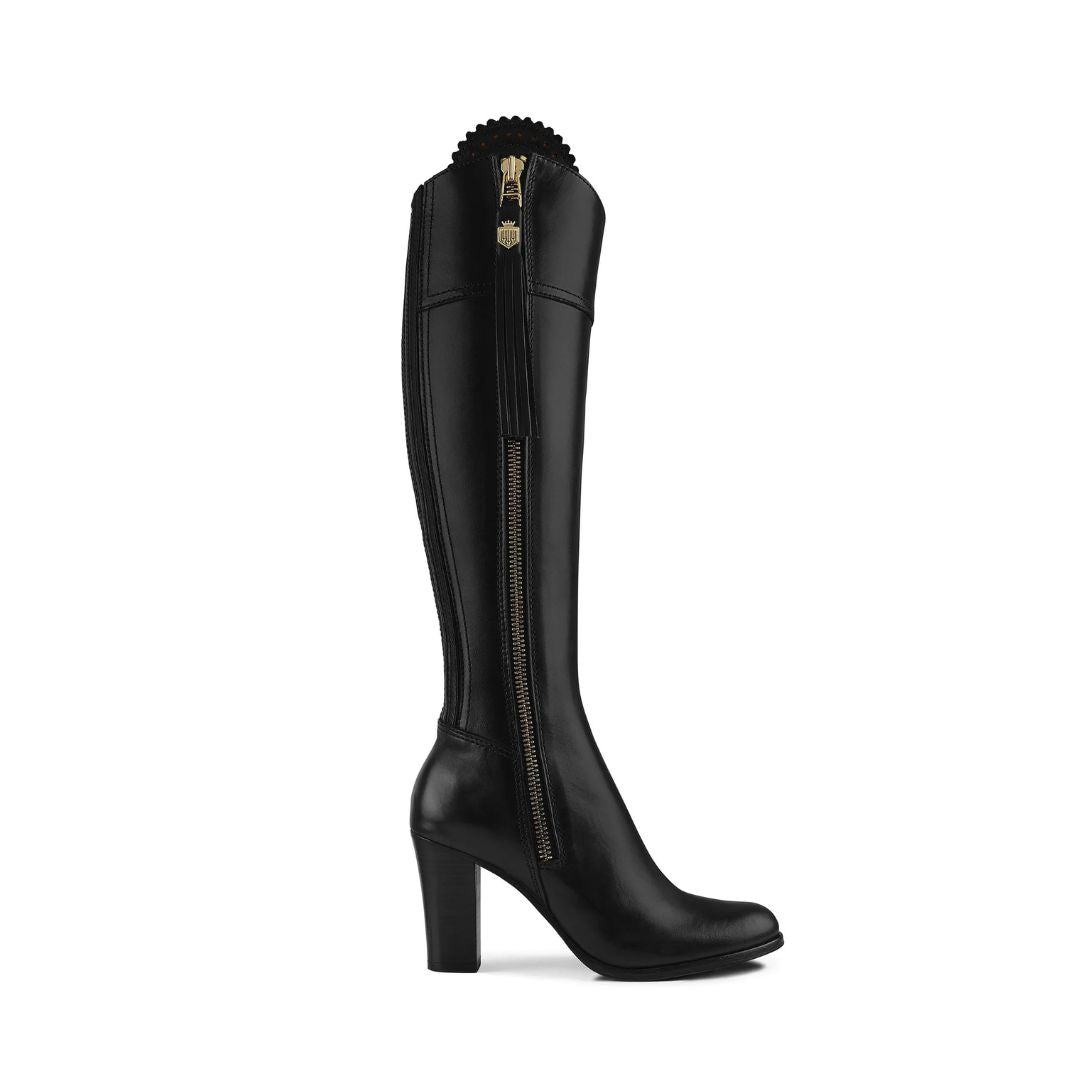 Fairfax & Favor High Heeled Regina Leather Boot in Black