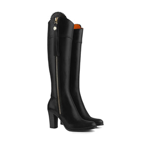 Fairfax & Favor High Heeled Regina Leather Boot in Black