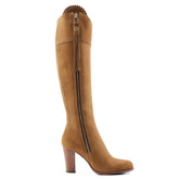 Fairfax & Favor High Heeled Regina Suede Boot in Tan