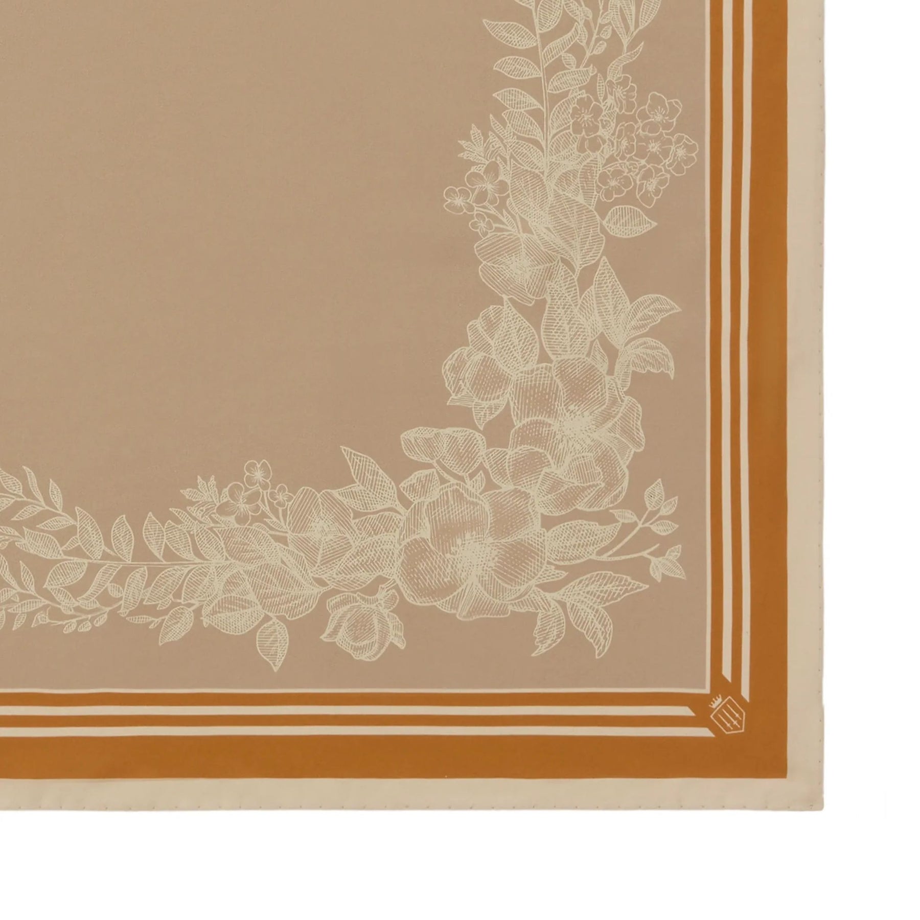 Fairfax & Favor Mannington Silk Scarf in Beige, Off White, and Orange