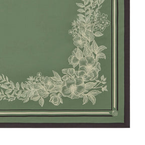 Fairfax & Favor Mannington Silk Scarf in Green, Off White, and Black