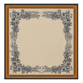 Fairfax & Favor Mannington Silk Scarf in Off White, Navy and Orange