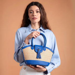 Fairfax & Favor Mini Windsor Basket Bag in Porto Blue